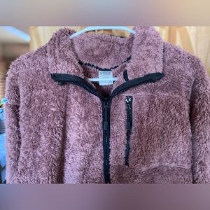 Pink Sherpa quarter zip